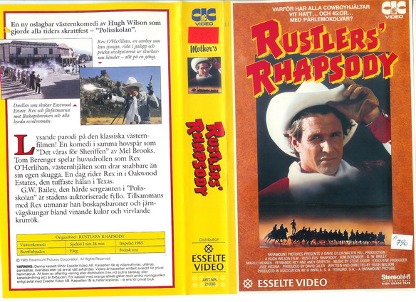 RUSTLERS RHAPSODY (Vhs-Omslag)